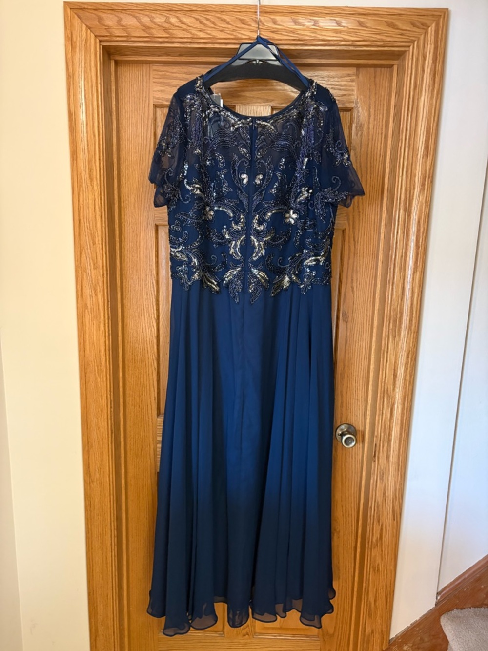Embellished Navy Evening Gown - Elegant Women’s Dress